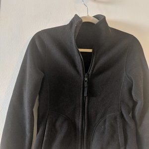 Black fluffy and fleece reversible jacket